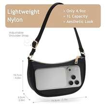KALIDI Small Purses for Women Trendy Shoulder Bag Nylon Women's Handbags Cute Ladies Purse for Everyday Use and Night Out - Mini tamaño 1l - negro - Ver 7