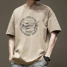 Men's Fashion Brand T-Shirt 2026, New, Short Sleeve, Summer, Pure Cotton, Men's T-Shirt, Men's Medium Sleeve T-Shirt. - 紅白色 - 查看 1