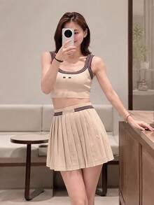 Women Two-Piece Outfits - Apricot - View 1