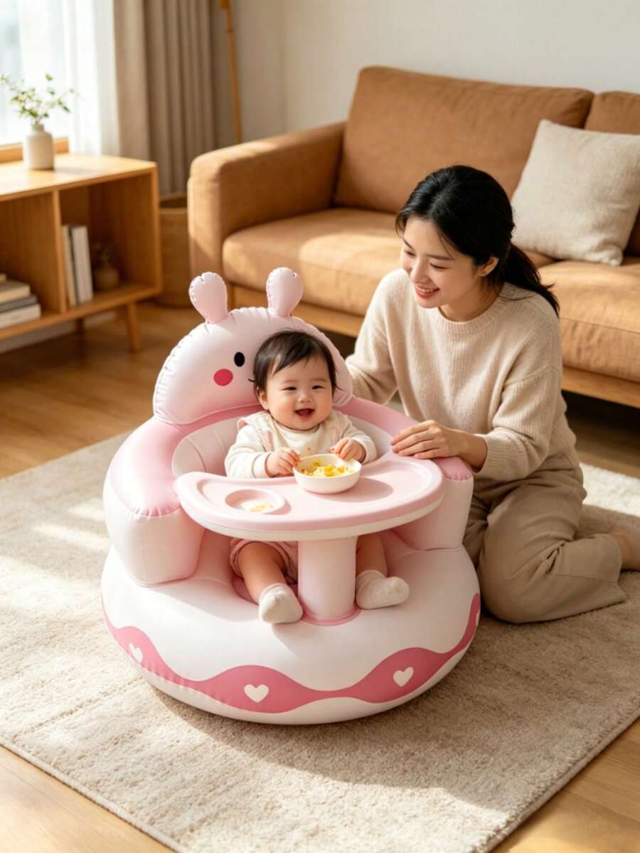可愛卡通嬰兒坐墊 防滑嬰兒坐姿學習椅 幼兒餵食玩耍沙發 便攜式嬰兒餐椅 適用於育兒室