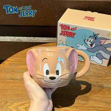 TOM AND JERRY. 大頭造型馬克杯 高顏值 早餐牛奶咖啡杯 浪漫風格 閨蜜款 CP 杯 可愛實用 貓咪 A - 彩色 - 查看 3
