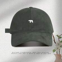 1 pieza Gorra de béisbol con estampado de oso vintage azul marino - Negro - Ver 4