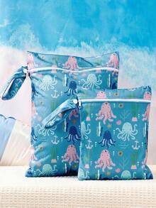 2pcs Wet/Dry Separated Beach Travel Storage Bag Diaper Bag - Multicolor - View 10