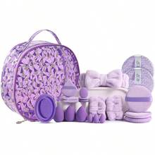 Bộ dụng cụ trang điểm 32 món bao gồm: 10 món bộ cọ trang điểm + 1 túi đựng đồ vệ sinh và mỹ phẩm đa năng có khóa kéo chống nước + 3 miếng mút trang điểm + 3 miếng mút trang điểm mini + 3 miếng bông phấn tam giác + 3 miếng bông phấn đệm khí mini + 3 miếng bông phấn tròn + 2 miếng mút rửa mặt + 1 dụng cụ vệ sinh cọ trang điểm + 2 dây đeo bát cầm tay + 1 băng đô tóc - Nhiều màu - Xem 15