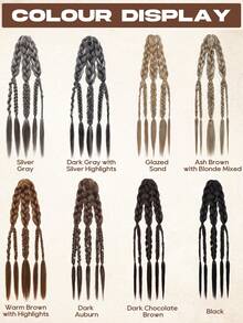 24 Inch Men's Half Tied Viking Braid, Tight But Not Tight, Not Loose After Long-Term Wear, With The Same Colored Rubber Band At The End Of The Braid - Multicolor - View 3