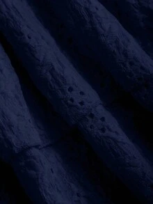 Vestido corto de fiesta con escote halter de encaje y espalda descubierta para mujer - Azul marino - Ver 5