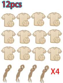 Football Theme Wooden Blank Pendant + Lanyard, DIY Painted Wooden Sign, World Cup/Fan Party/Home Decor - World Cup Template Widget - View 12
