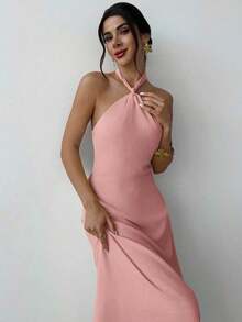 Women Midi Dresses - Rose - View 3