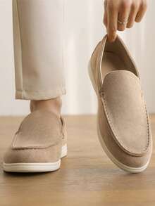 Comfortable And Non-Slip Men's Loafers, High-Quality Slip-On Casual Shoes, Durable And Lightweight Men's Shoes, Plus Sizes 39-46 Men's Hiking Shoes - 卡其色 - 查看 5
