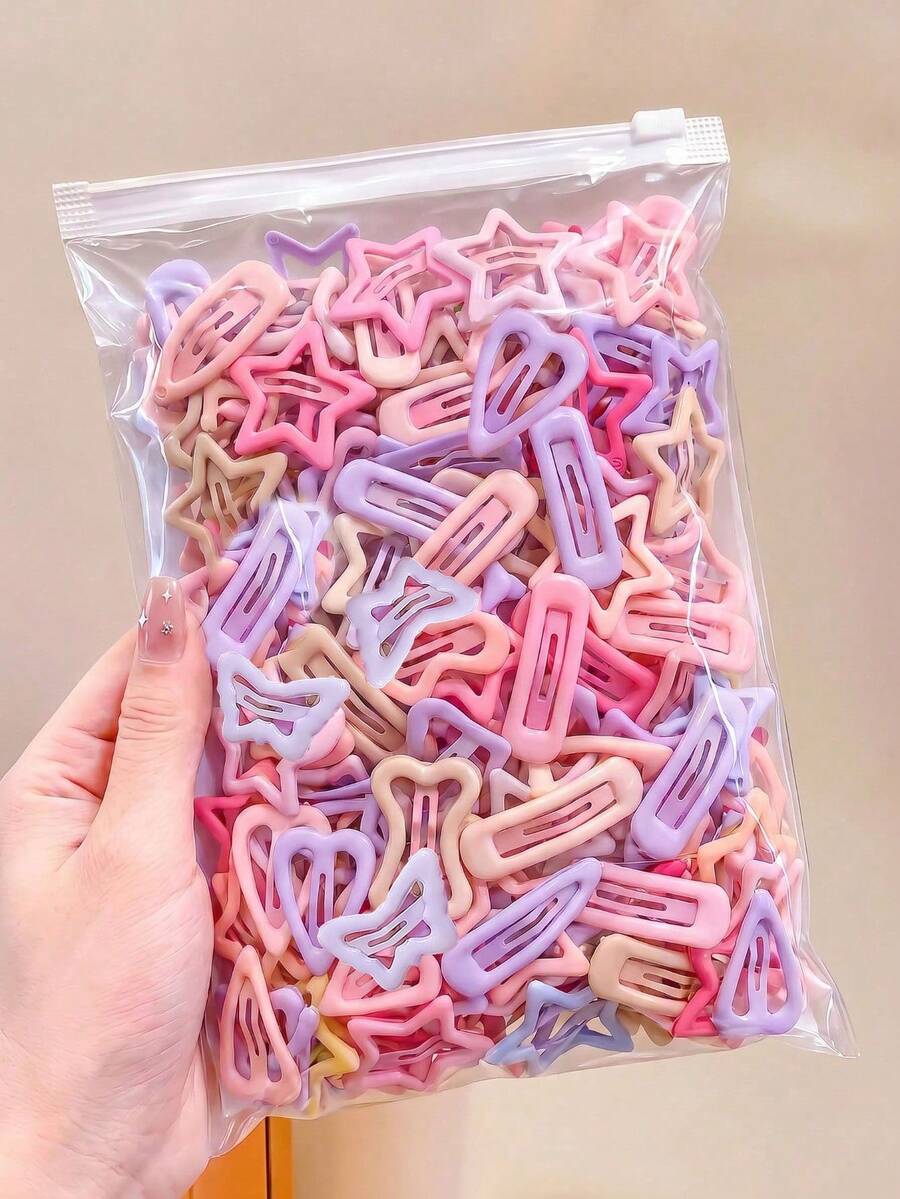 50/30/10pcs/Set Colorful Mixed BB Clips, Multi-Color Hair Clips, Y2K Basic Matching Hair Accessories - Suitable For Girls And Teenagers, Daily School, Party, Sports - Multicolor - View 1