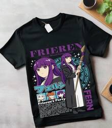 Frieren T-Shirt Beyond Journey3;S End Fern Stark Girl Anime Gifts Shirt All Size - màu đen - Xem 1