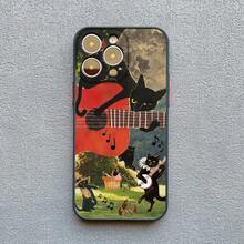 Funda de teléfono estilo retro con diseño de gato negro para iPhone 17 16 15 14 Pro Max 16 14 15 Plus 12 13 Mini 11 Pro Max X XR XS. - PJM negro 7 - Ver 9