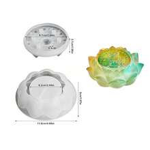 2件套奢华莲花造型蜡烛模具，带盖，采用耐用硅胶材质，是制作独特首饰盒、装饰容器和手工香薰蜡烛的理想之选。是家居装饰、礼品和手工爱好者的绝佳选择。 - 2pcs/Set 附蓋蓮花收納盒模具 - 查看 2