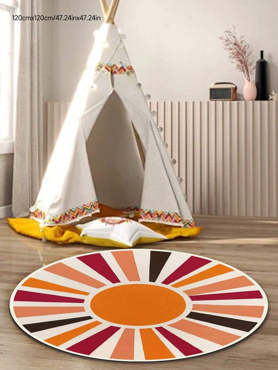 1pc High-Quality Velvet Baby Room Decor Carpet, Children's Area Rug, Soft Playroom Mat, Machine Washable, Multiple Sizes Available, Sports Themed Decorative Carpet - Multicolor - View 1