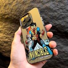 Protective Phone Case Compatible With Apple 17 ProMAX 16 15 14 13 12 11 XSMAX, Superhero Comic Style Design, Battle Scene Broken Effect, Anti-Slip Texture, Precise Fit, Protection Against Bumps And Scratches, Durable Print Finish For Daily Use - Blue - View 8