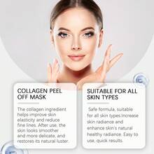 Hoygi 1 Pack Collagen Peel Off Face Mask For Deep Pore Cleansing & Hydration, With Glycerin & Centella Asiatica, Gentle Overnight Treatment For All Skin Types, Beauty Skincare Routine,Skin Care,Travel Essential,Quick Ship Items,Free Shipping - 清潔臉部控油撕拉麵膜 - 查看 7