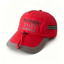 1頂 RUNNER 印花快乾棒球帽，可調節透氣運動帽，「TAKE THE CURVE」戶外遮陽帽，適合跑步、健行，輕量跑步棒球帽 - 彩色 - 查看 13