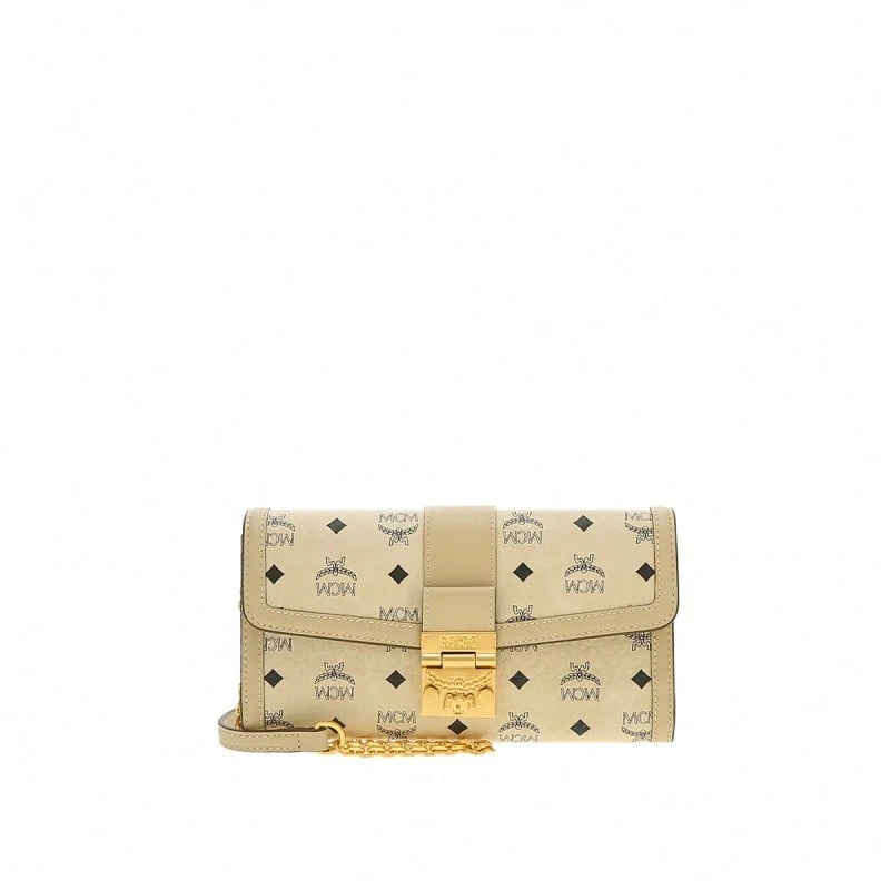 Mcm Tracy Series Printed Ladies Crossbody Messenger Bag With Chain Strap MYLDSXT01I8001 - Beige MYLDSXT01I8001 - View 1