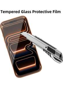 2 pièces - Protecteur d'écran en verre trempé transparent pour iPhone 17 Pro Max 6.9 pouces. Compatible avec 17 PRO, 17 AIR, 16 PRO MAX, 16 PLUS, 16 PRO, 15, 14, 13, 12, 11 PRO MAX [Dureté 9H] - Matériau en verre trempé, résistant aux rayures, installation facile, accessoires de téléphone, [Compatible avec la coque de téléphone] - Transparent - Voir 3