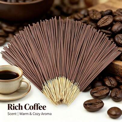 1000 piezas de varitas de incienso con aroma a café premium, adecuadas para el hogar, camping, jardín, piscina y actividades al aire libre - Yoga, meditación y relajación