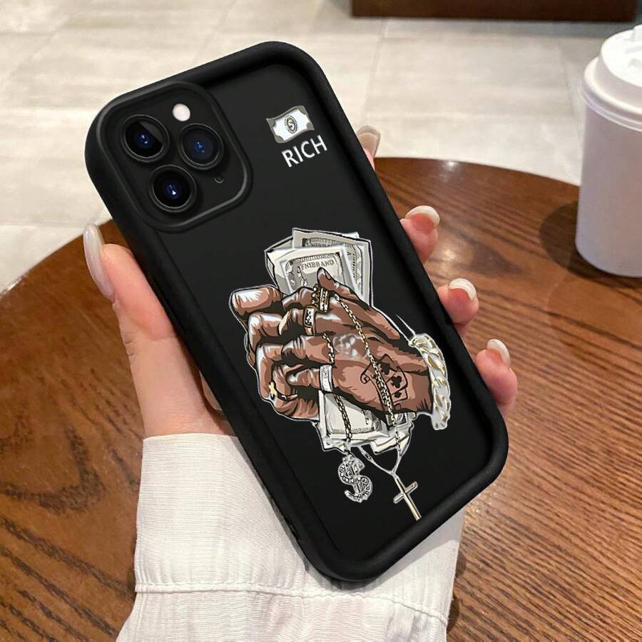This Is A Fun And Lightweight Case For The 12, Designed To Attract Wealth And Energy. It Features A Cute Anime Style That Is Both Stylish And Sophisticated, With A Japanese Aesthetic. The High-Quality Case Is Durable, Easy To Clean, And Has A Unique And Playful Design That Catches The Eye. It's A Fashionable Gift Choice That Combines Simplicity With An Artistic And Quirky Touch, Making It Suitable For Various Occasions. - 黑色 - 查看 1