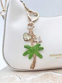 1件時尚度假旅行包飾品，手工編織椰子樹吊飾，藤編棕櫚樹海灘配件，女士鑰匙圈裝飾，飛機造型DIY飾品，海灘風吊飾，單肩包飾品，錢包飾品，迷人汽車鑰匙圈，度假禮物，房間裝飾 - 彩色 - 查看 4