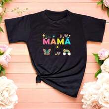 Women's T-Shirt Blouse With Loving Phrases, Casual And Emotional Clothing For Mother's Day Gift, Pure-Cotton - 白色 - 查看 6