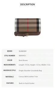 Burberry Plaid Patterned Women's Shoulder Sling Bag 80844921 - 樺木棕80844921 - 查看 8