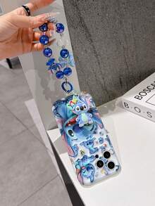 Estuche de teléfono autorizado por Disney - Set con cadena, Estuche de teléfono 3D de Stitch de Lilo y Stitch talla grande una pulsera 3D de silicona de Stitch con anillo metálico desmontable, con patrón de Stitch y Angel, compatible con iPhone 17/16/15/14/13/12/11/XS/XR/X Plus Pro Max, un estuche de teléfono de dibujos animados con estilo, la opción de regalo perfecta, protección de teléfono, funda de teléfono duradera, un gran regalo para amigos y familiares. - Blanco - Ver 3