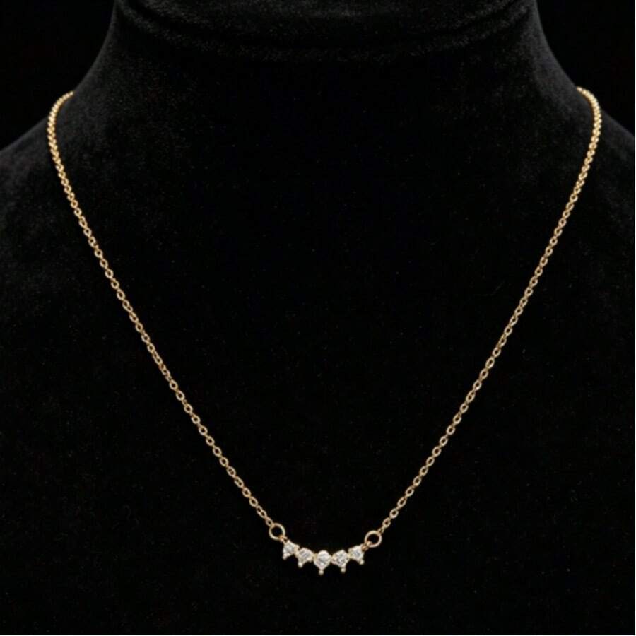 微笑泪滴项链,精致镀金链项链,复古水钻笑脸项链,独特设计ins风优雅颈链,泪滴项链,简约微笑项链,百搭日常约会项链 - 金色 - 查看 1