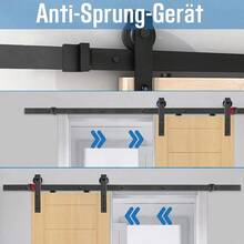 Schiebetür Komplettset Schiebetür Montage Set mit Schiebetürrail für Schiebetürsystem Schiebetüren, Schwarz - 366 cm - Übersicht 10