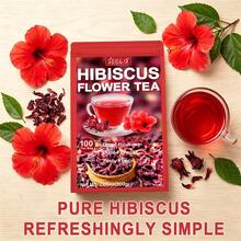 Seelo Large Package 200g, 100 Tea Bags Hibiscus Flower Tea | A Refreshing And Sweet Herbal Drink | Rich In Antioxidants And Vitamin C | Supports Heart Health And The Immune System | Caffeine-Free | 100% Natural Herbal Tea - Hibiscus Tea(200g) - View 4