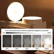3pcs Smart LED Motion Sensor Ceiling/Wall/Under Cabinet Lights, USB Powered Rechargeable Battery, Dimmable Wireless Lighting With Motion Detection, Magnetic Track Design, Easy Installation, Suitable For Kitchen, Stairs, Closet, Pantry - LED Bulbs, Plug And Play, Durable Plastic Housing, Compatible With USB Powered Devices - Three Sets Of Induction Lights - View 12