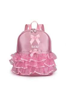 This Back To School Personalized Learning Bag/Dance Bag Set Comes In Multiple Sizes, Featuring A Pink Lace Bow Pattern, Perfect For School, Dance Class, Travel And Daily Use. It's Also A Great Gift Choice For Friends, Daughters' Birthdays, Collections Or Christmas. - Multicolor - View 12
