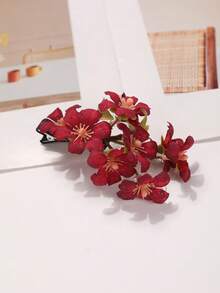 1pc Cherry Blossom Branch Hair Clip, Premium,Hair Barrettes,Hair Claws - 66254 Wine Red - View 4