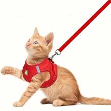 Reflective Pet Harness And Leash Set, Suitable For Dogs And Cats, Adjustable Small Dog Cat Vest Harness With Soft Mesh, Adjustable For Cats And Dogs Universal Supplies - Multicolor - View 31
