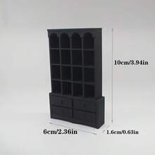 1pc Mini White/Black Bookshelf And 100pcs Random Style Mini Books - DIY Dollhouse And Micro Landscape Room Bookshelf Model To Relieve Anxiety - Multicolor - View 3