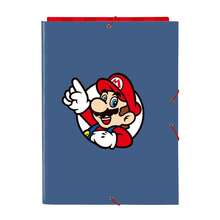 Safta SUPER MARIO BROS. | Super Mario Folder With 3 Flaps For Boys And Girls, Official License, Hard Covered With Elastic Band Closure, One Size, Back To School And Organization - Option 2 - View 1