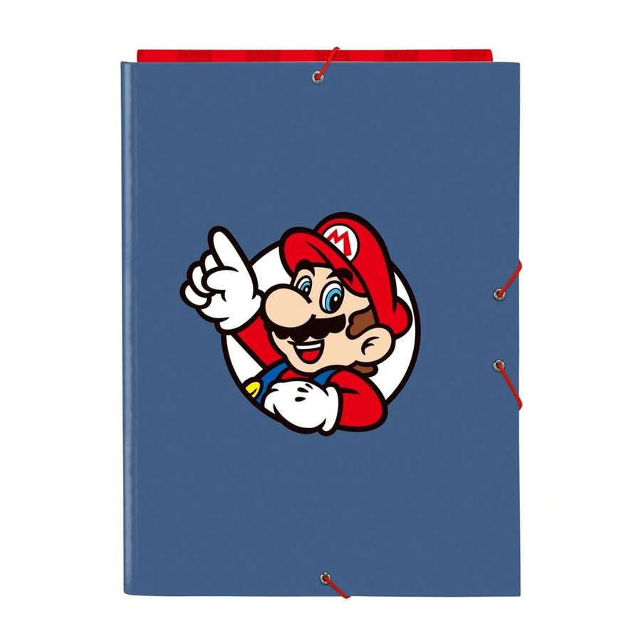 Safta SUPER MARIO BROS. | Super Mario Folder With 3 Flaps For Boys And Girls, Official License, Hard Covered With Elastic Band Closure, One Size, Back To School And Organization - Option 2 - View 1