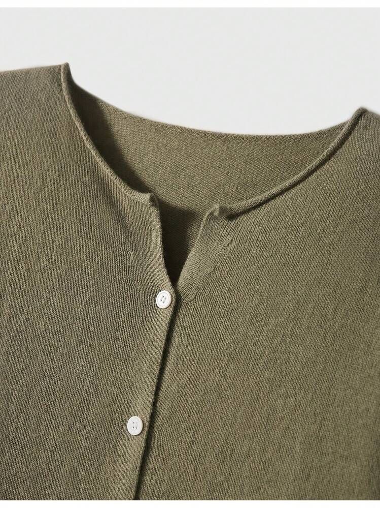 Cozy Cardigan For Women - Short Solid Color Sweater Jacket, Casual Office Wear For Autumn And Winter - Màu Đỏ Sâu - Xem 9