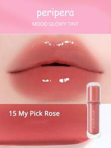 Peripera Mood Glowy Tint 玻璃感唇釉 15，高光澤鏡面水感妝效，不黏膩，多汁水果香調，保濕輕盈，持久凝膠質地，適合女性日常使用，K-Beauty 韓系彩妝，Olive Young，禮品，4g/0.14 Oz - #15 - 查看 3