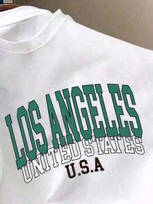 Men's T-Shirt With Letter Print, Suitable For Summer GPHY I8DA - Grey - View 2