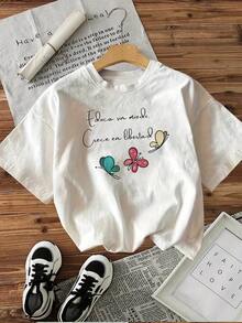 New T-Shirt, 100% Cotton, Machine Washable, Suitable For Spring, Summer And Autumn, Casual Style, Comfortable Fit, Modern Design, Versatile For Daily Use, Soft Fabric, Style A. - 白色 - 查看 1