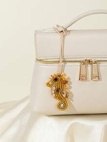1 chiếc charm hình ngựa biển làm thủ công từ ngọc trai gạo & vỏ sò, phụ kiện dễ thương cho túi xách nữ dùng hàng ngày trong kỳ nghỉ hè ở bãi biển - Vàng - Xem 6