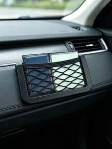 1pc Black Storage Net Bag, Car Seat Storage Net, Center Console Storage Net, Auto Accessories - Storage Net - View 6