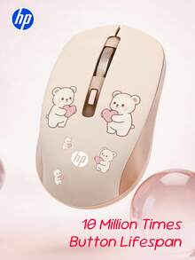 HP 2.4GHz Wireless Mouse (With USB Receiver), Cute Bear Design, Suitable For Gifts And Office Use - View 2