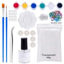 SMI Fine Kit de manualidades de cuentas de plástico moldeables, juego DIY reutilizable con cuentas blancas & transparentes, pigmentos, herramientas & accesorios para hacer joyas - Multicolor - Ver 17