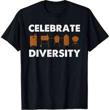 GiftCamia Unisex Graphic BBQ T-Shirt, 100% Cotton, Designer T-Shirt, Ideal Gift For Men And Women. Sizes S And XXXL. Color. Perfect For Any Time Of Year. 220 G/M². Single-Sided Print. Crew Neck. Short Sleeve. Short-Sleeved Crew Neck T-Shirt, Single-Sided Print, Cotton, All-Season, Soft. - 顏色 6 - 查看 5