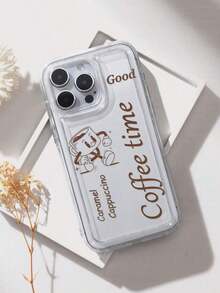 Liquid Silicone Protective Case With Vintage "Large Espresso" Coffee Cup Pattern In Milky White, Compatible With IPhone And Galaxy - Multicolor 2 - View 2