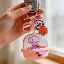 MINISO Doraemon Mini Basketball Game Keychain Cute Cartoon Bag Charm Hanging Accessory For Keys, Backpack, School Bag, Travel, Fun Toy Decoration, Collectible Gift Idea, Multiple Designs Available - Style 2 - View 4